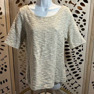 Banana Republic Cream Gold Lurex Blouse sz L